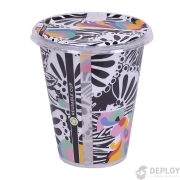 ΠΟΤΗΡΙ REUSABLE ICUP BLACK FLOWERS ΣΕΤ 80*9