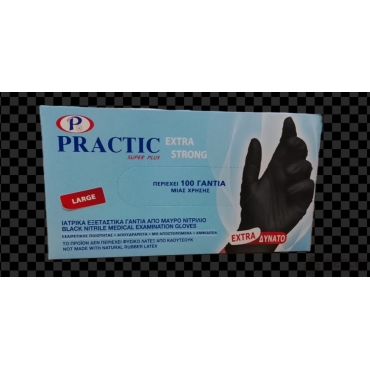ΓΑΝΤΙΑ ΝΙΤΡΙΛΙΟΥ EXSTRONG ΜΑΥΡΑ LARGE 10*100Τ